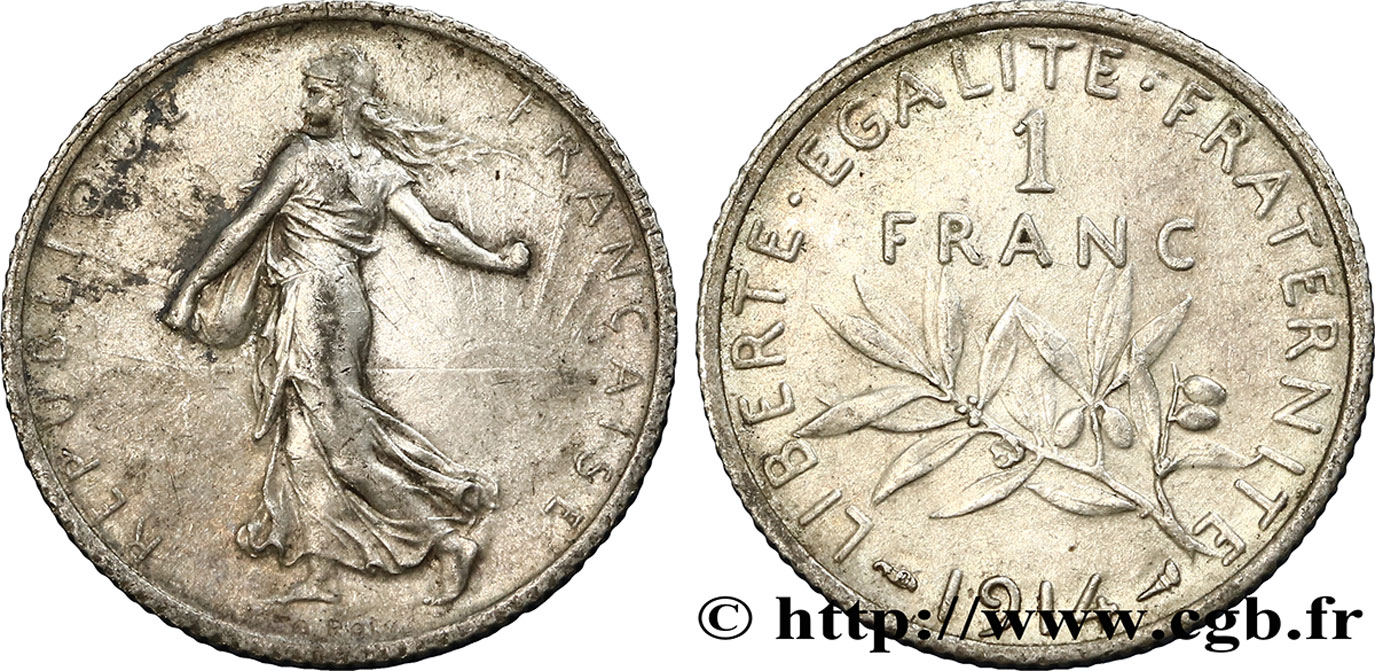 1 franc Semeuse 1914 Paris F.217/19 MBC52 