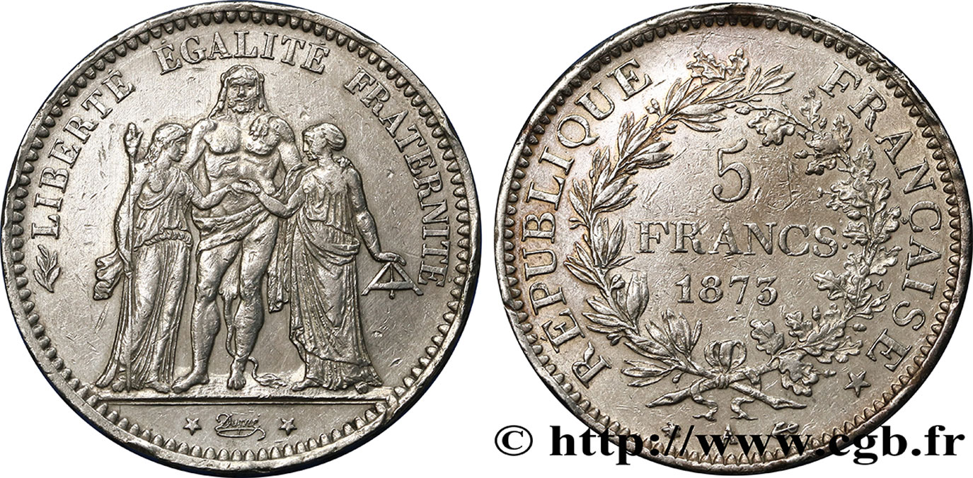 5 francs Hercule 1873 Paris F.334/9 TTB40