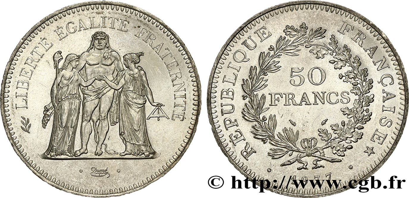 50 francs Hercule 1977 F.427/5 AU55