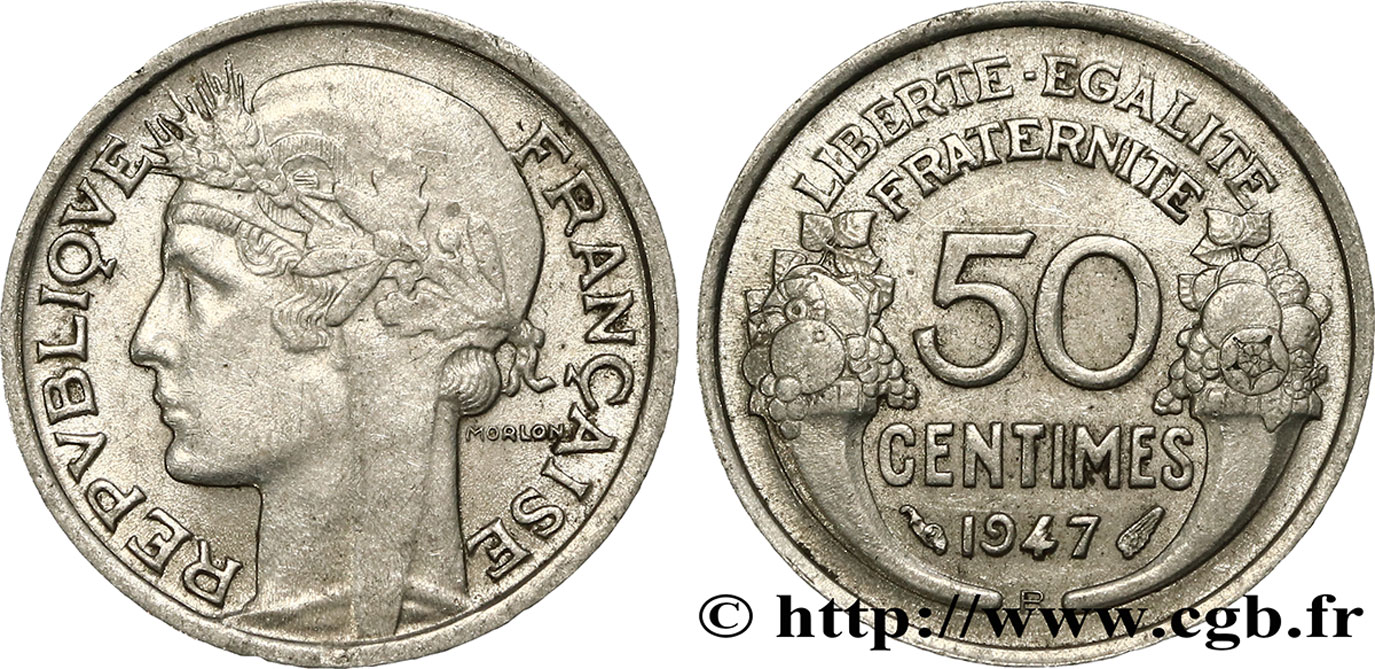 50 centimes Morlon, légère 1947 Beaumont-le-Roger F.194/11 TTB52