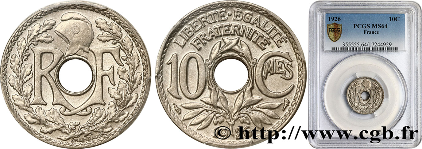 10 centimes Lindauer 1926  F.138/13 MS64 PCGS