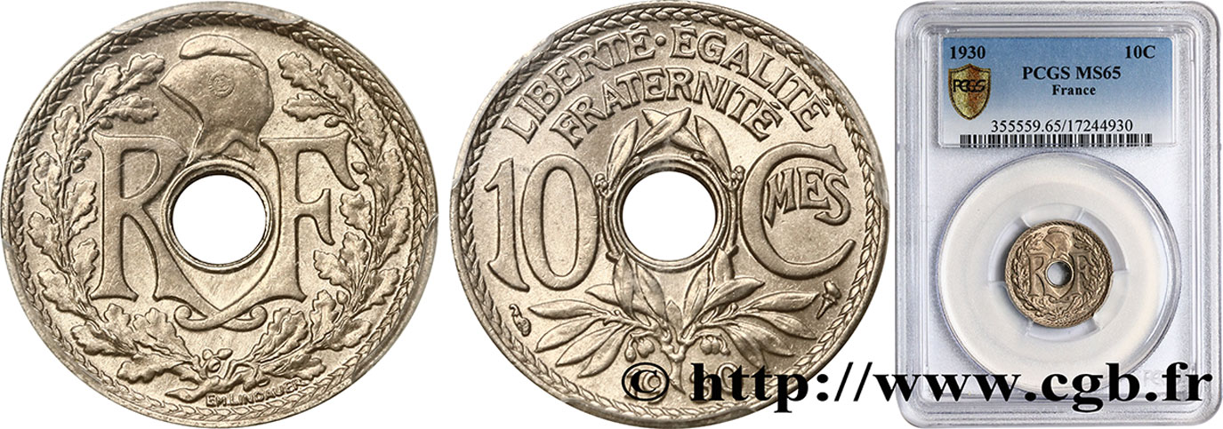 10 centimes Lindauer 1930  F.138/17 MS65 PCGS