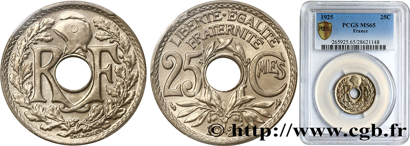 25 centimes Lindauer 1925  F.171/9 FDC65 PCGS