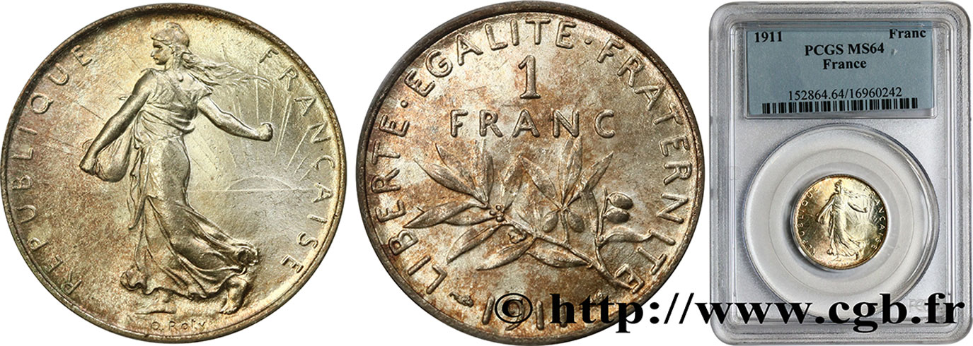 1 franc Semeuse 1911 Paris F.217/16 MS64 PCGS