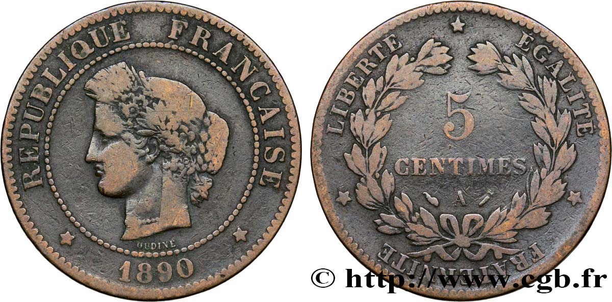 5 centimes Cérès 1890 Paris F.118/32 MB20 