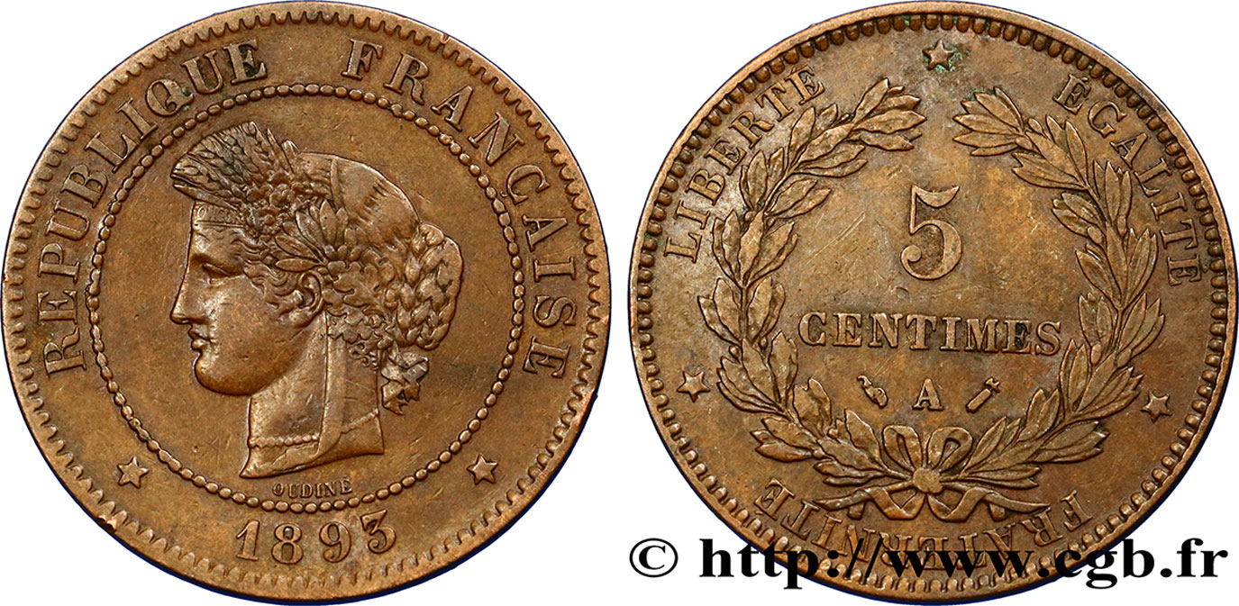 5 centimes Cérès 1893 Paris F.118/35 S35 