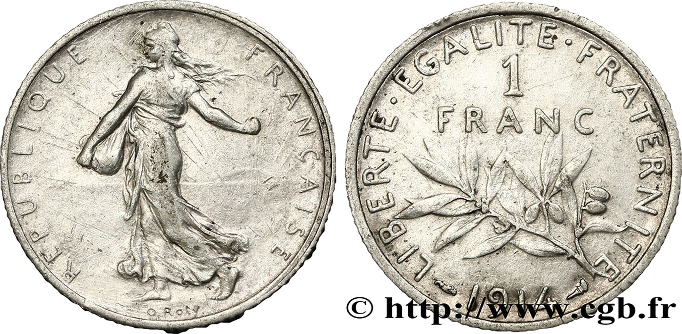 1 franc Semeuse 1914 Paris F.217/19 VF 