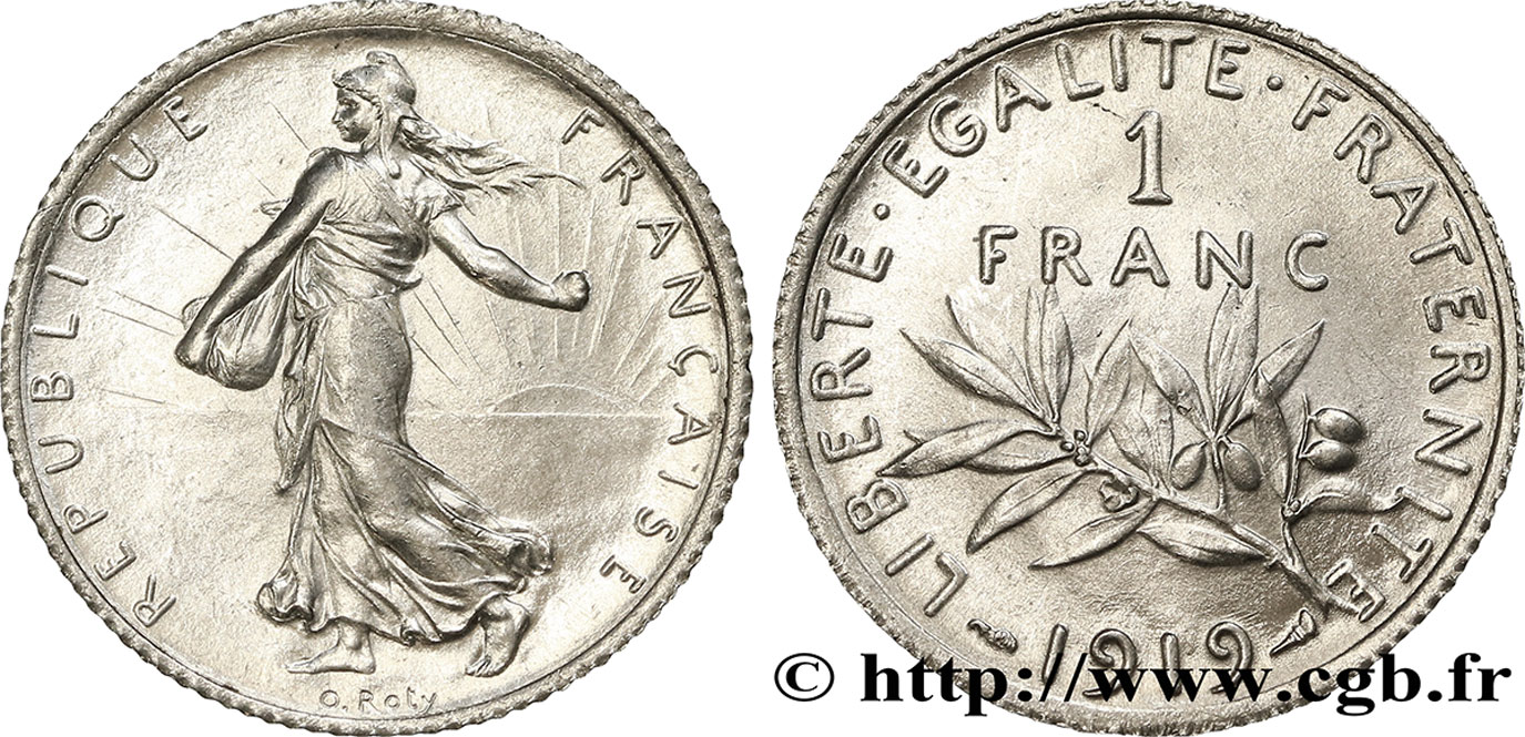 1 franc Semeuse 1919 Paris F.217/25 MS63 