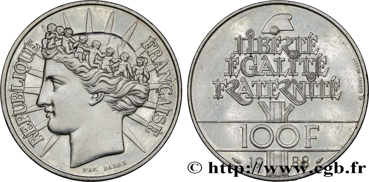 100 francs Fraternité 1988 F.456/2 SUP