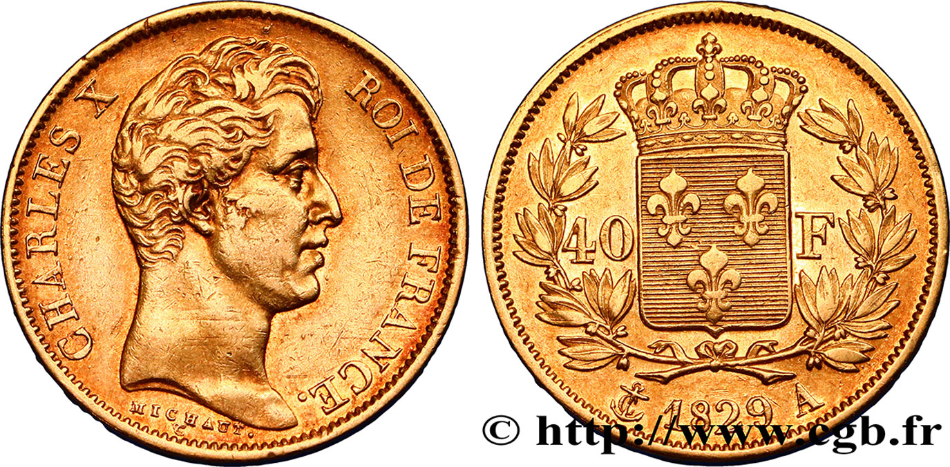 40 francs or Charles X, 2e type 1829 Paris F.544/4 BB45 