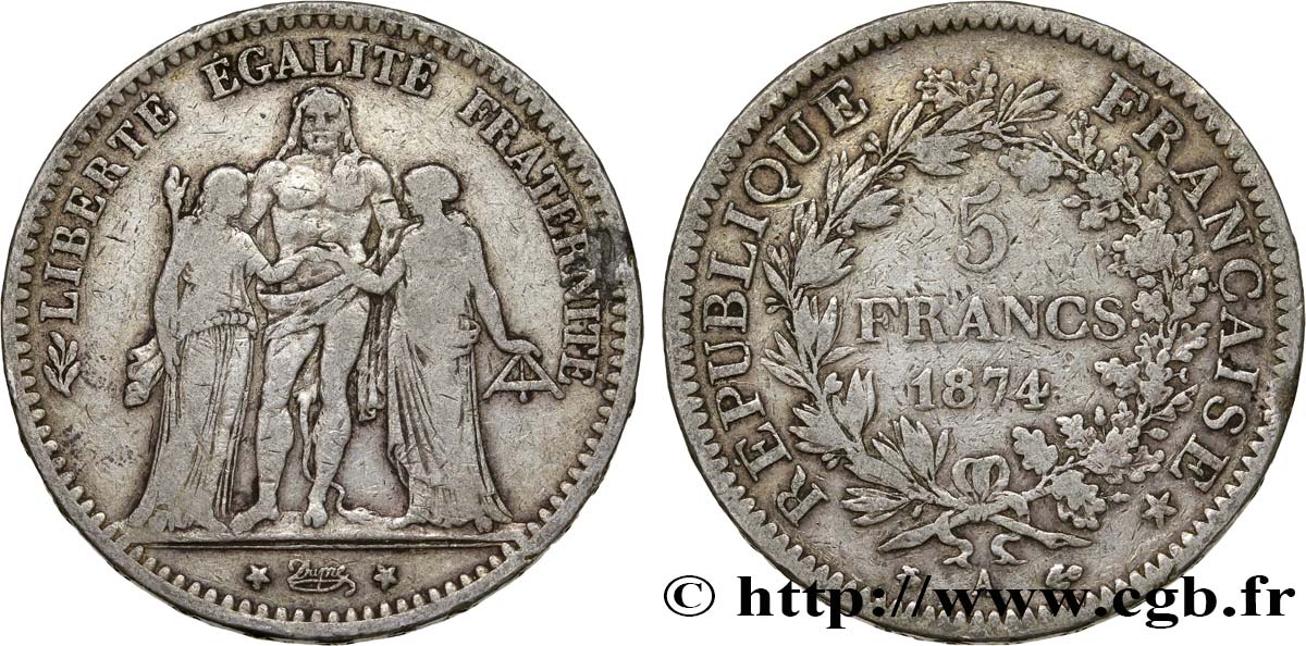 5 francs Hercule 1874 Paris F.334/12 F15 