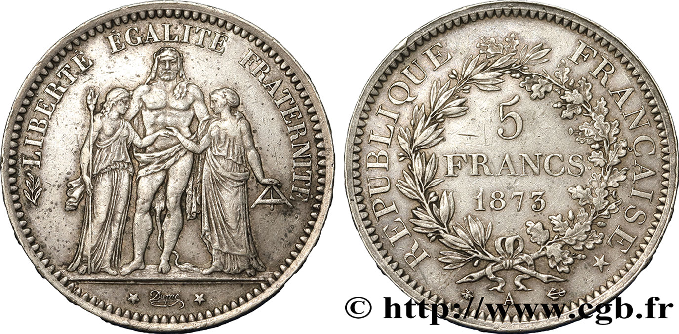 5 francs Hercule 1873 Paris F.334/9 VF38 