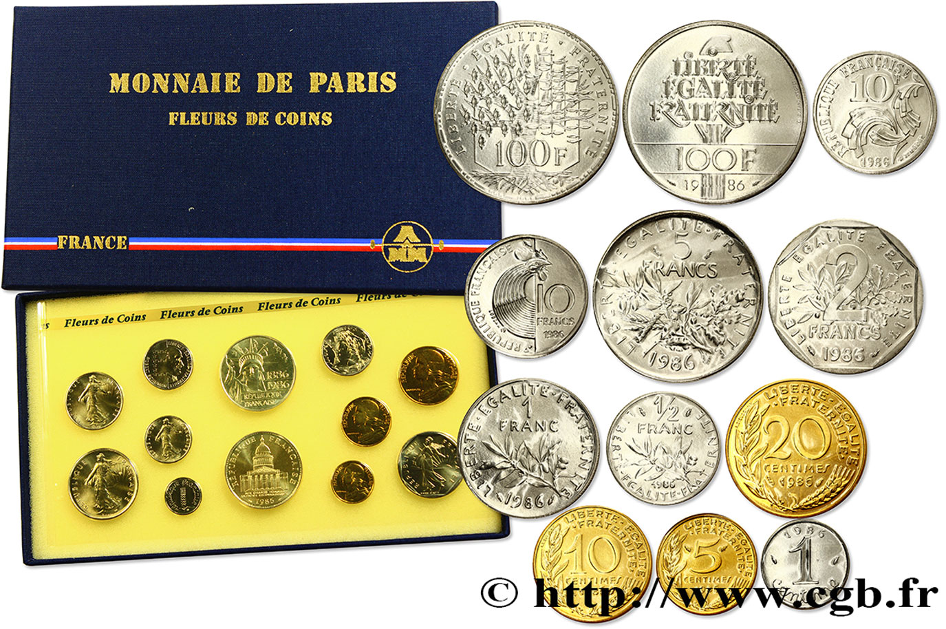 Boîte Fleur de Coins 1986 Paris F.5000/43 MS68 