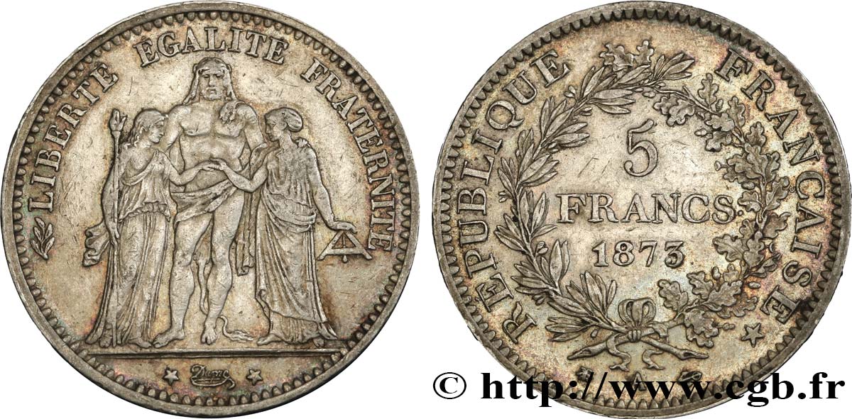 5 francs Hercule 1873 Paris F.334/9 MB35 