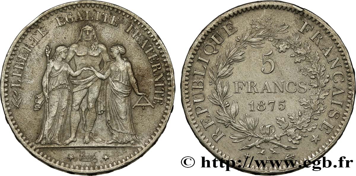 5 francs Hercule 1875 Bordeaux F.334/16 TB35
