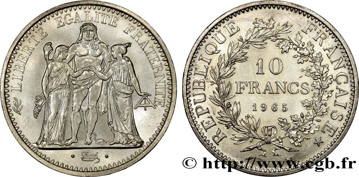 10 francs Hercule 1965  F.364/3 AU55 
