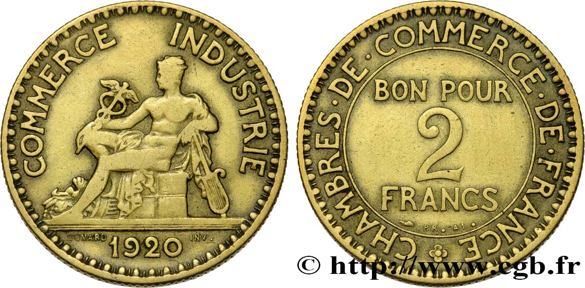 2 francs Chambres de Commerce 1920 F.267/2 TB30