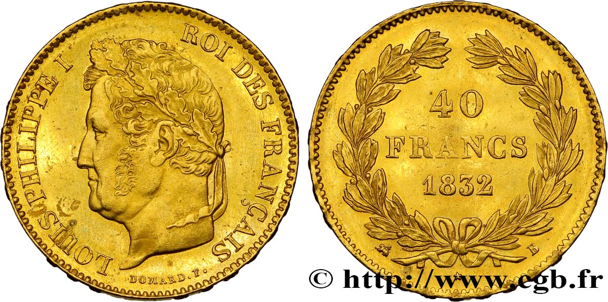 40 francs or Louis-Philippe 1832 Rouen F.546/4 SPL55 