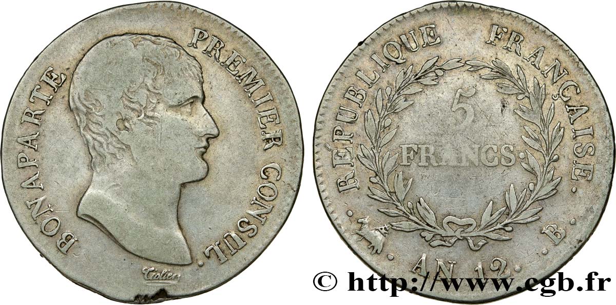 5 francs Bonaparte Premier Consul 1804 Rouen F.301/11 VF20 