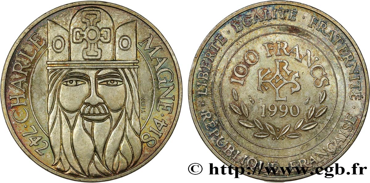 100 francs Charlemagne 1990 F.458/2 SUP55