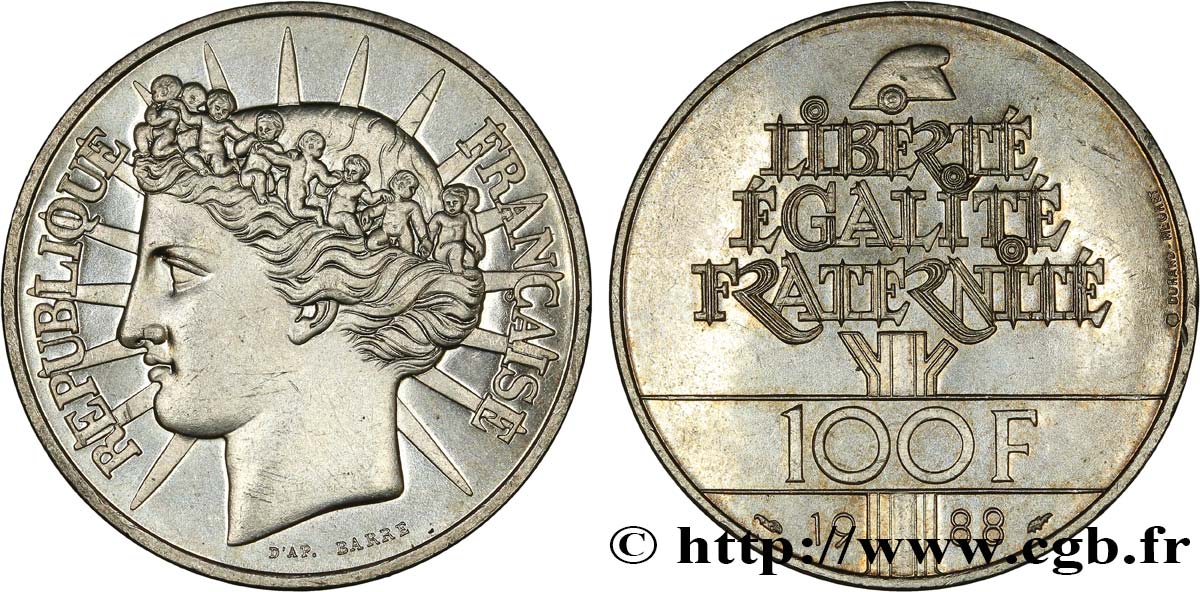 100 francs Fraternité 1988 F.456/2 SUP