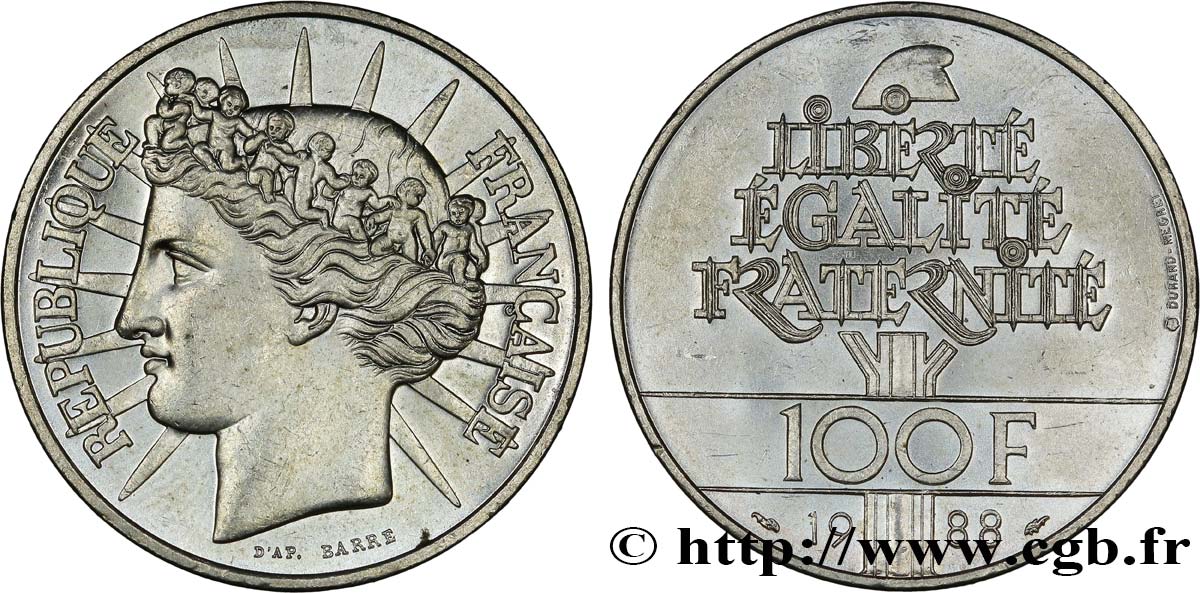 100 francs Fraternité 1988 F.456/2 AU
