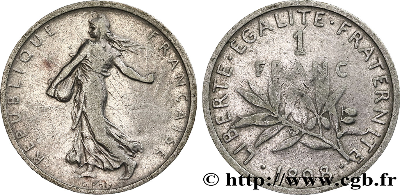 1 franc Semeuse 1898 Paris F.217/1 VF25