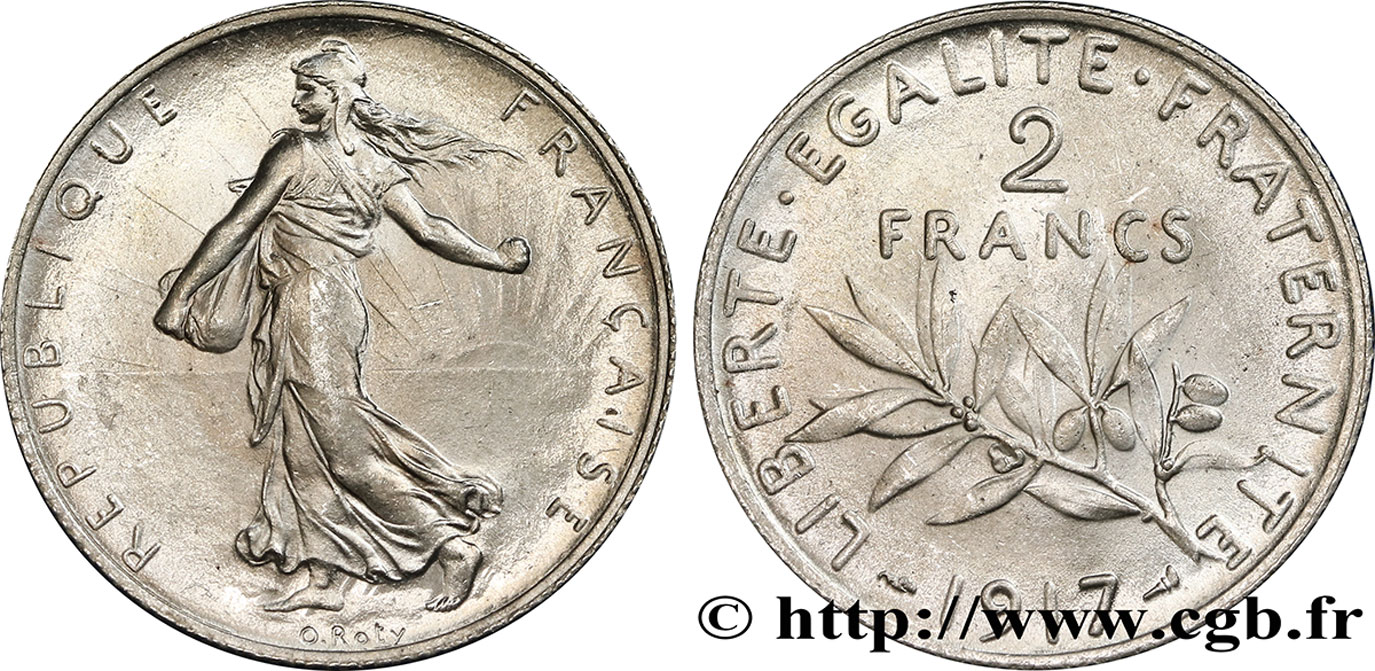 2 francs Semeuse 1917 F.266/19 SUP58