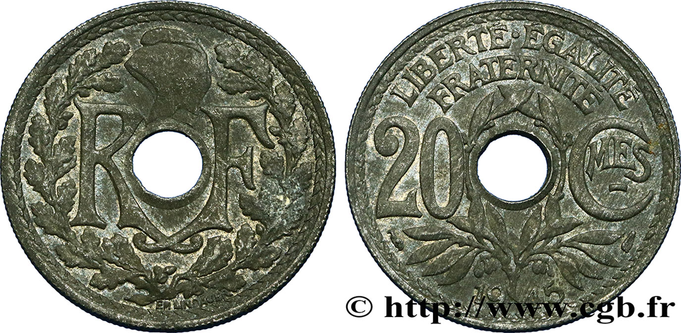 20 centimes Lindauer Zinc 1945 F.155/2 TTB40