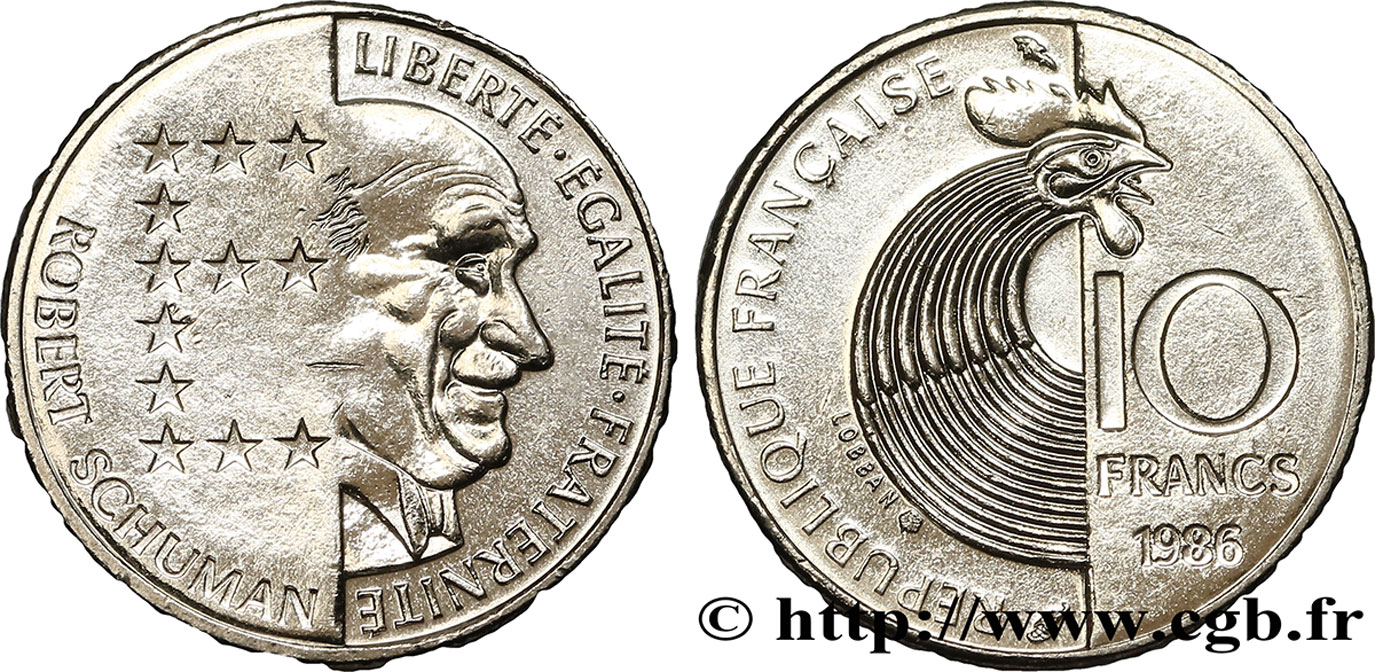 10 francs Robert Schuman 1986 Pessac F.374/2 AU58