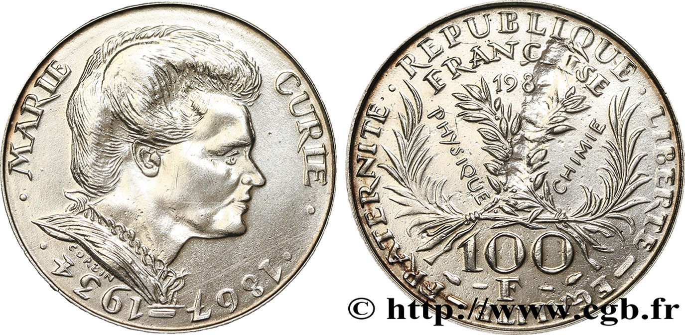 100 francs Marie Curie 1984 Paris F.452/2 SUP55