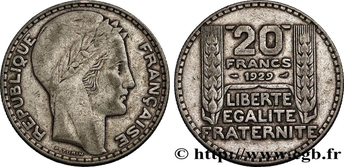 20 francs Turin 1929  F.400/2 VF30 