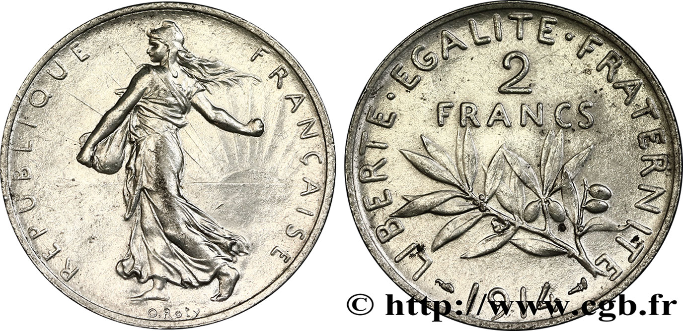 2 francs Semeuse 1914 F.266/15 AU55