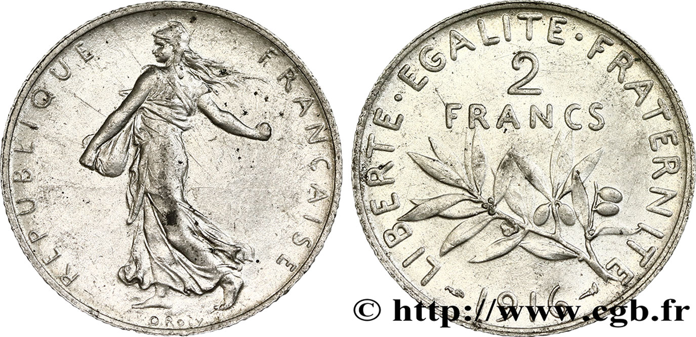 2 francs Semeuse 1916 F.266/18 SUP55