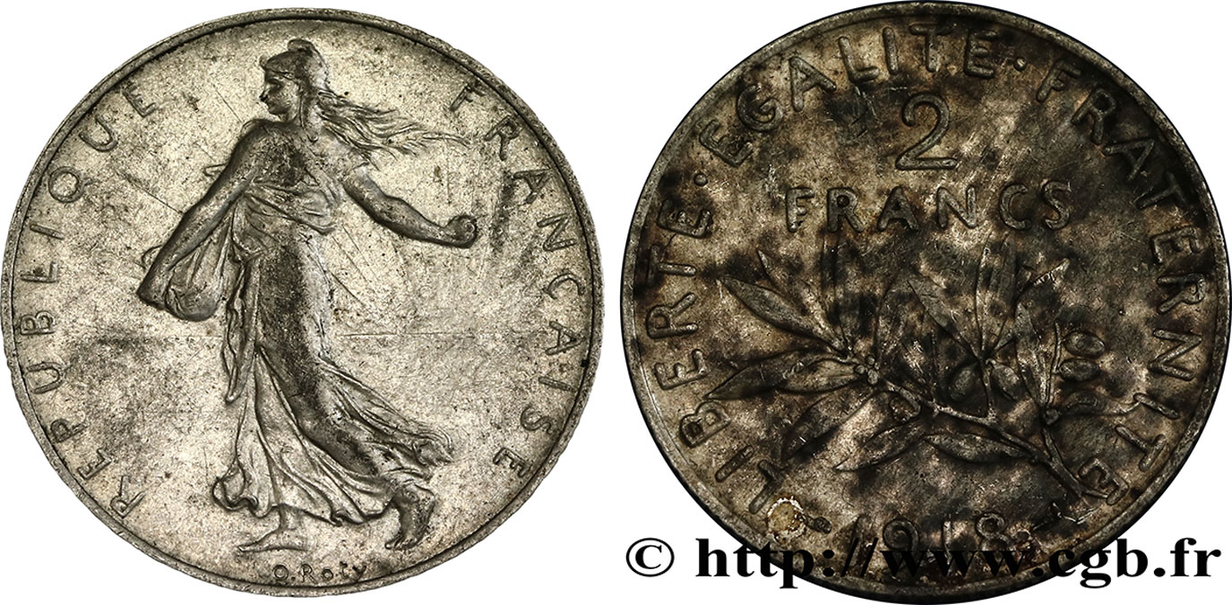 2 francs Semeuse 1918 F.266/20 XF40