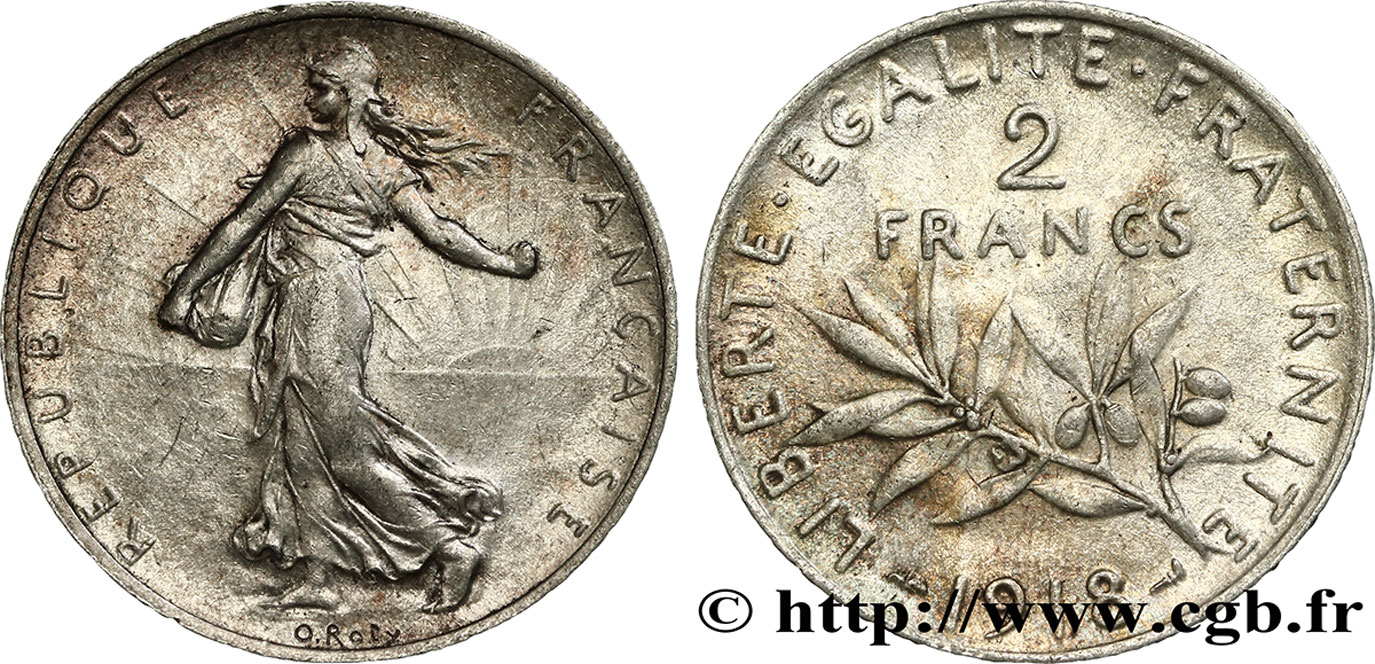 2 francs Semeuse 1918  F.266/20 XF40 