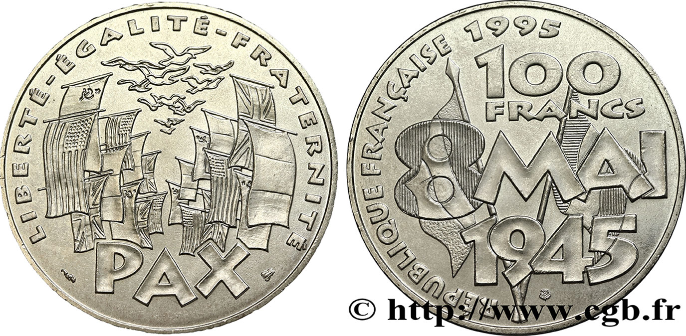 100 francs 8 Mai 1945 1995 F.463/2 MS60