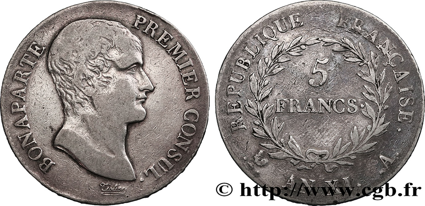 5 francs Bonaparte Premier Consul 1803 Paris F.301/1 TB35 