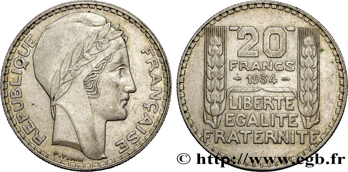 20 francs Turin 1934  F.400/6 TTB48 