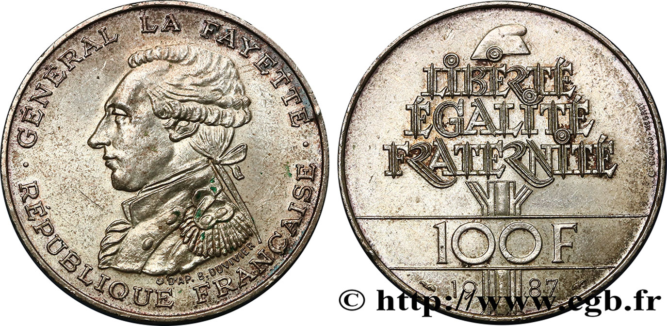100 francs Égalité - La Fayette 1987 F.455/2 TTB52