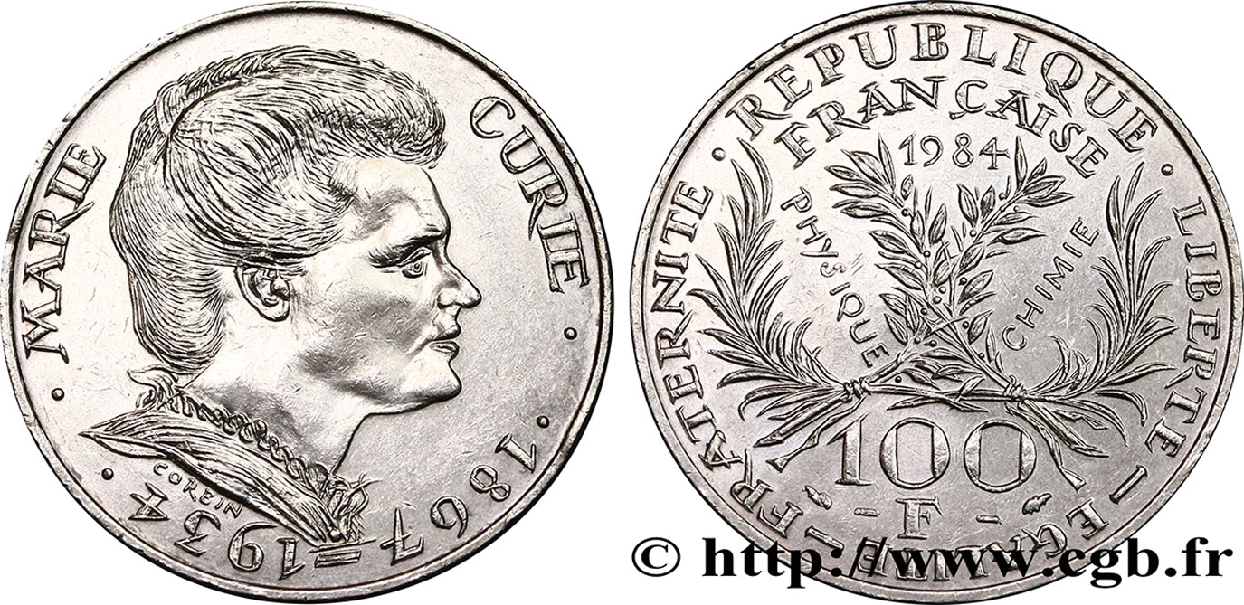 100 francs Marie Curie 1984 Paris F.452/2 AU55