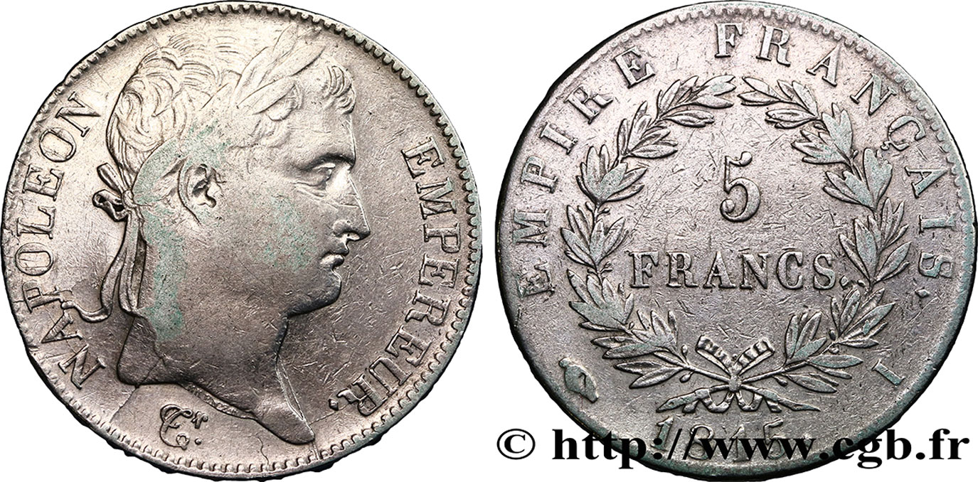 5 francs Napoléon Empereur, Cent-Jours 1815 Limoges F.307A/4 TB35 