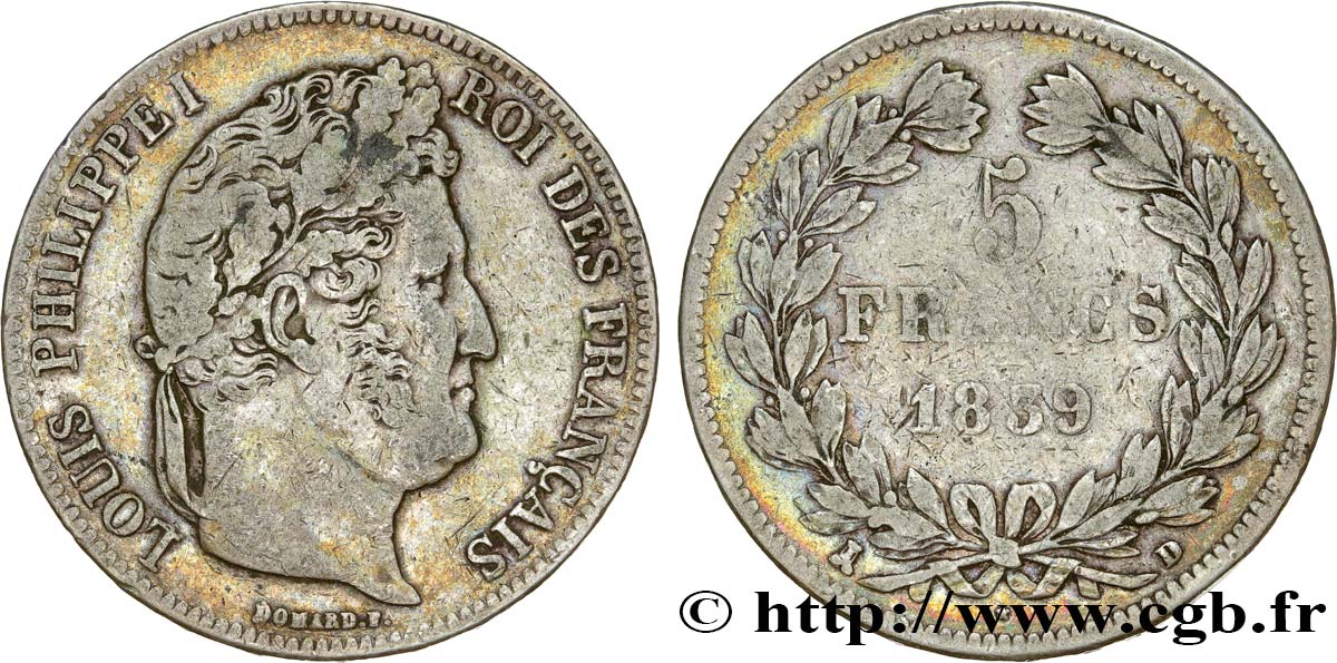5 francs IIe type Domard 1839 Lyon F.324/79 S25 