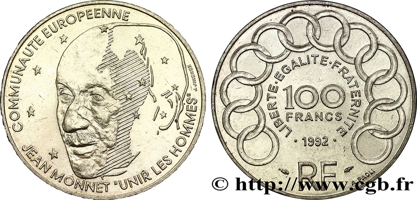 100 francs Jean Monnet 1992 F.460/2 AU