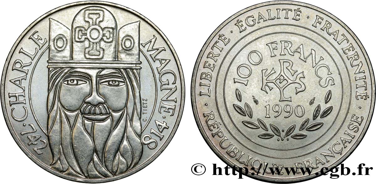 100 francs Charlemagne 1990  F.458/2 AU55 