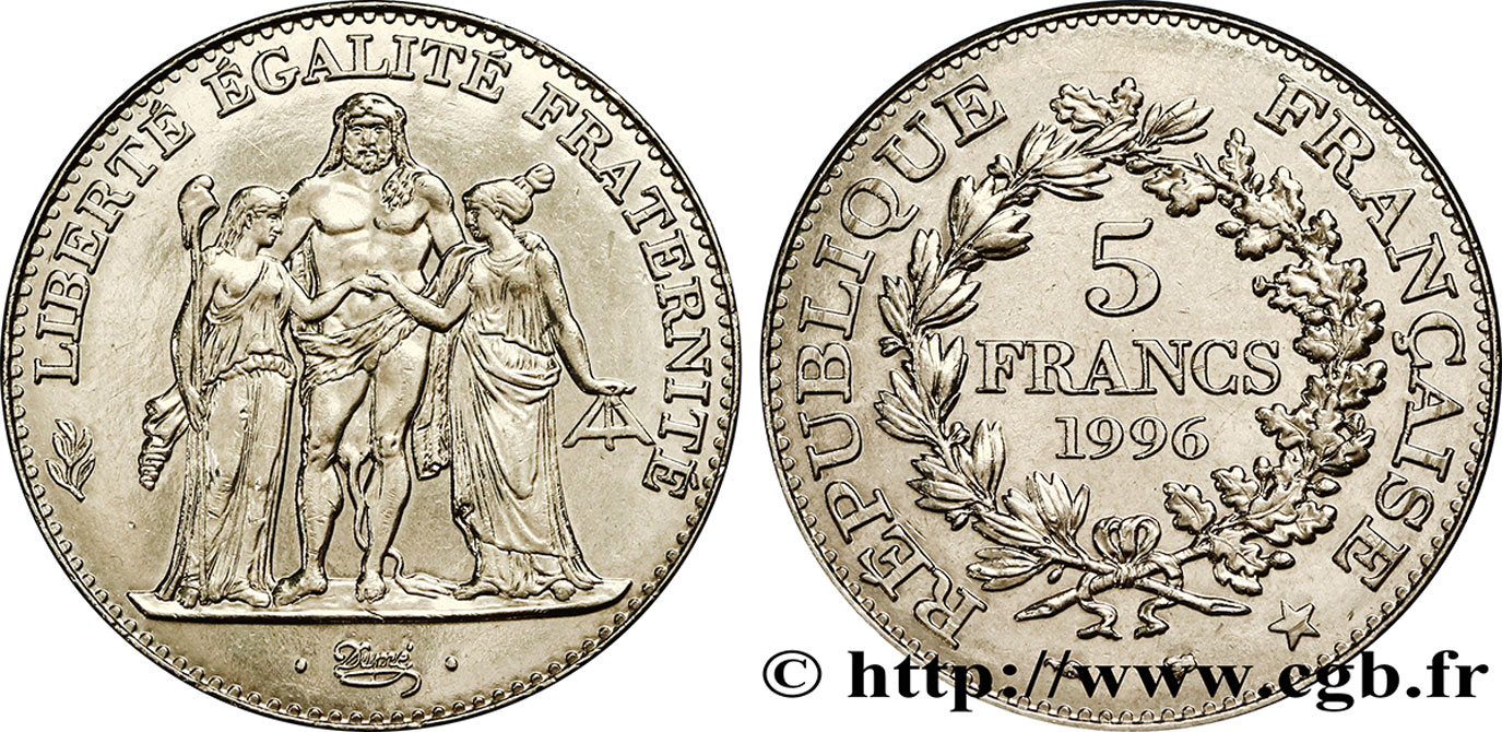 5 francs Hercule de Dupré 1996 F.346/2 AU55