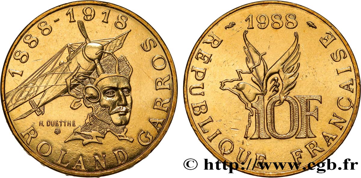 10 francs Roland Garros 1988 F.372/2 MS62