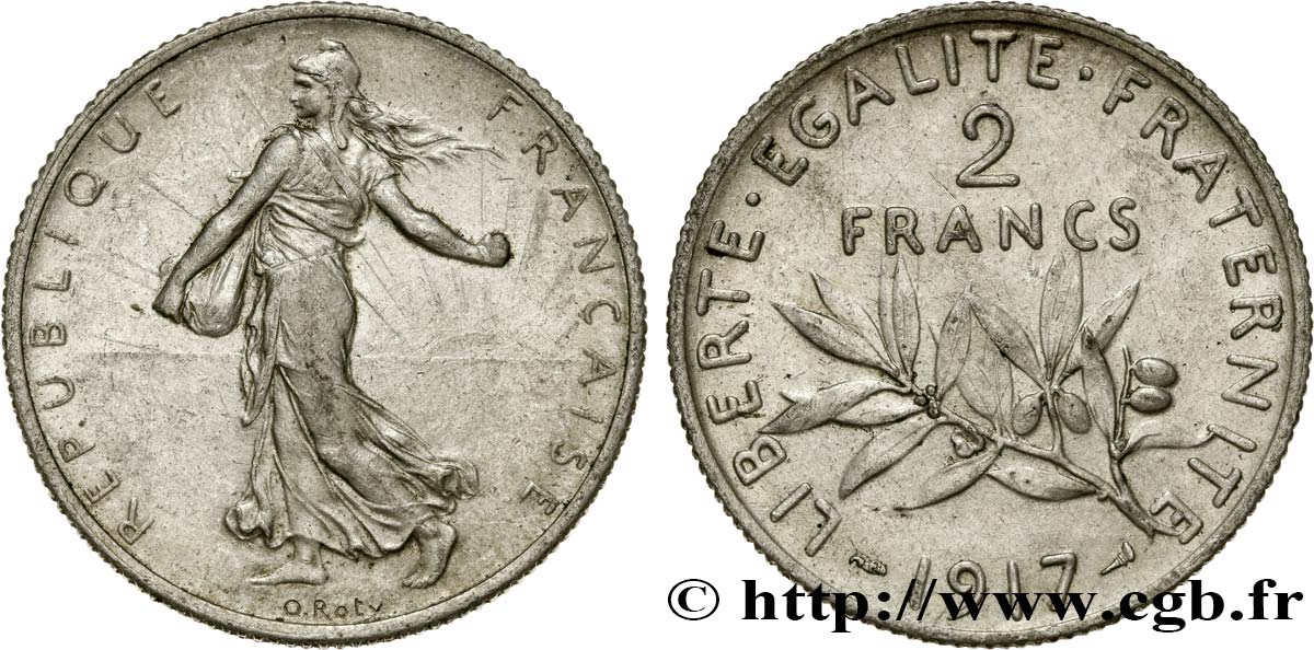 2 francs Semeuse 1917  F.266/19 VZ58 