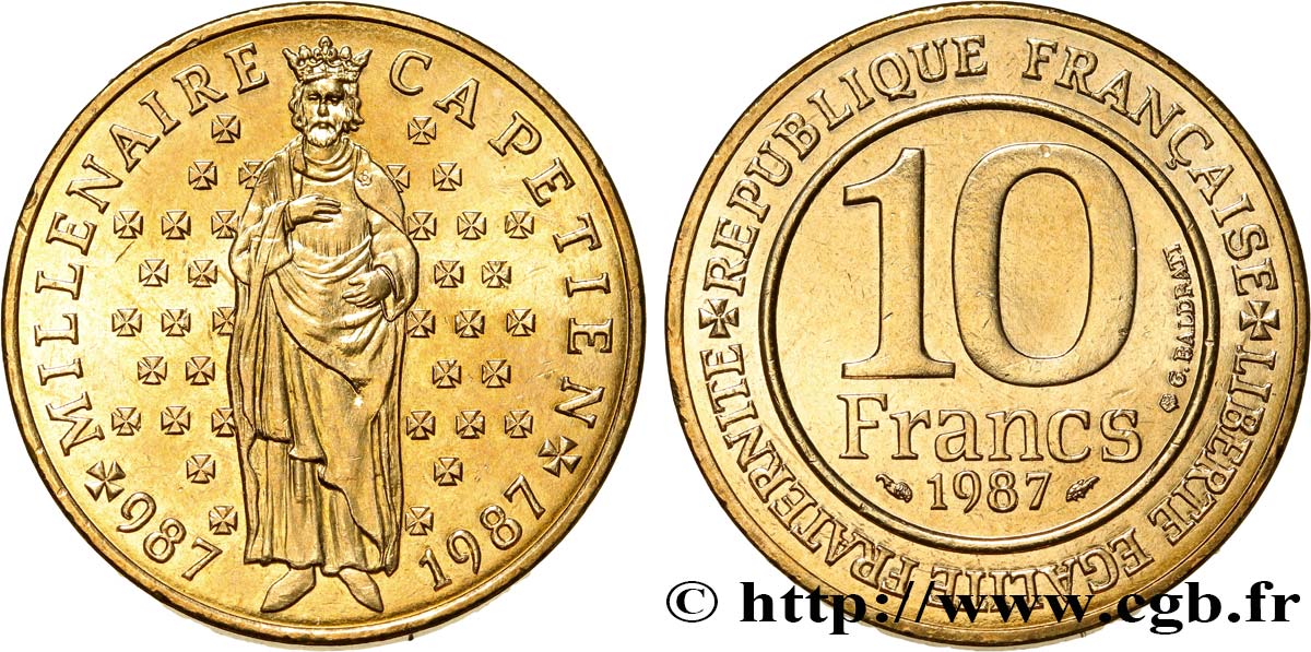 10 francs Millénaire Capétien 1987 F.371/2 SPL63