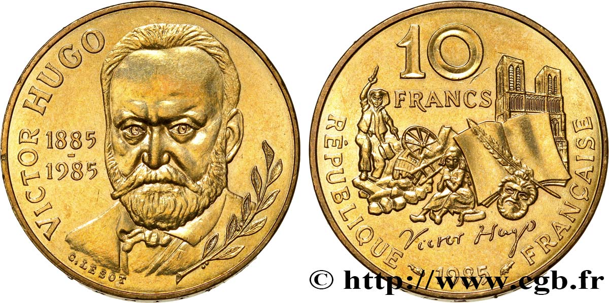 10 francs Victor Hugo 1985  F.370/2 MS63 